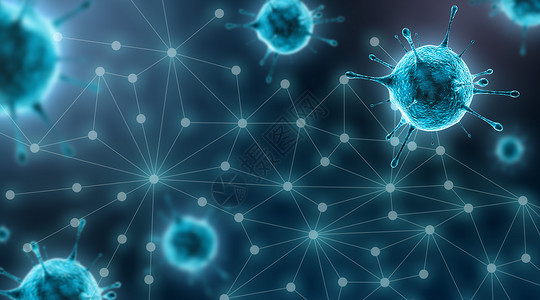 covid19或corna爆发背景微生物学和概念3D图片