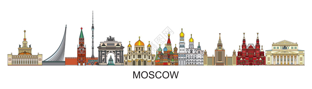 俄罗斯东正教堂俄罗斯建筑矢量背景设计图片