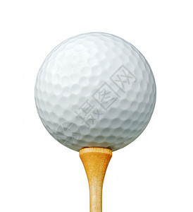 白色高尔夫球在te孤立白色背景上图片