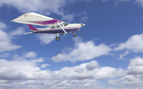 螺旋桨飞机在天空中飞行图片
