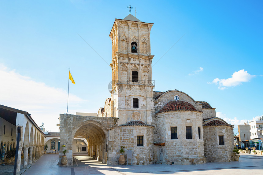 在主要旅游广场拉纳卡锡普鲁斯建造古老的圣拉扎勒斯教堂图片