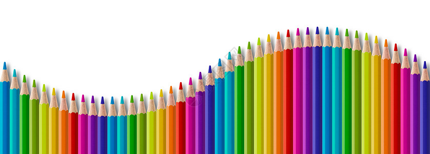 一套彩虹色木铅笔图片