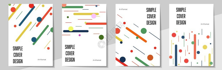专辑海报几何覆盖设计模板a4格式书籍杂志笔记本专辑小册子平板设计现代颜色的一套可编辑版面布局设计图片