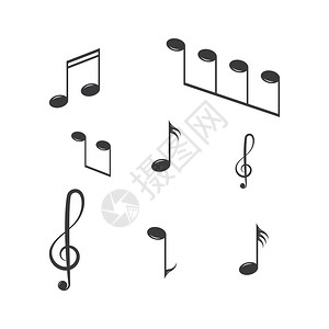 笔记元素音乐设计元素符号矢量插图插画