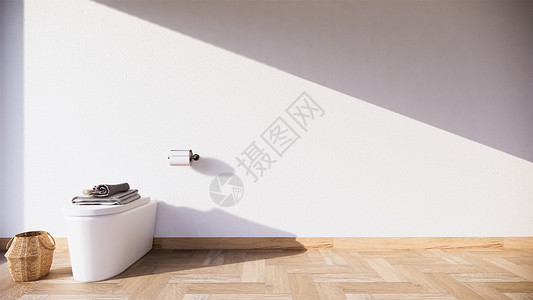 Zz设计马桶瓷砖墙壁和地板日本风格3D高清图片