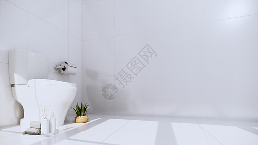 Zz设计马桶瓷砖墙壁和地板日本风格3D高清图片