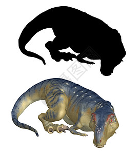 时代巨献毛笔字大恐龙巨雷克斯与黑色双影3d提供插图背景