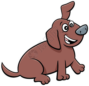 喜剧小狗漫画动物角色的插图图片