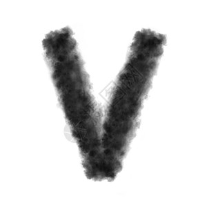 字母v由黑云或白色背景的烟雾制成带复空间不产生由白色背景的黑云制成图片