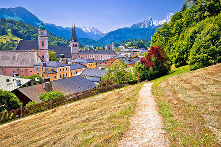 伯希特斯加登镇和高山风景巴伐利亚地区图片