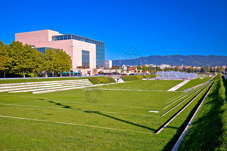 商学院萨格勒布的和大学图书馆喷泉草地观景20年将举行克罗阿蒂亚总统会议的地方背景