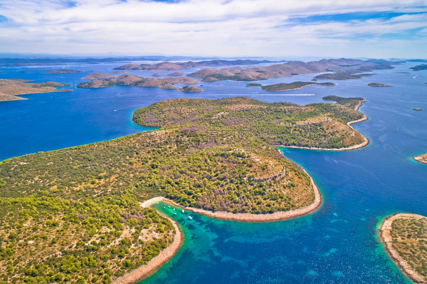 令人惊叹的科纳提群岛公园空中观景达马提亚的风景croati图片