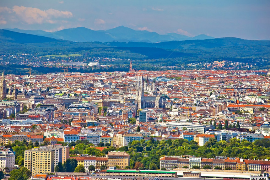 Viena旧城中心空观察奥地利首都图片