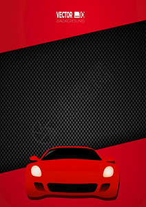 碳纤维背景红色赛车图背景图片
