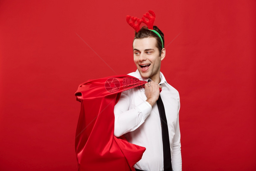 快乐的圣诞商人图片