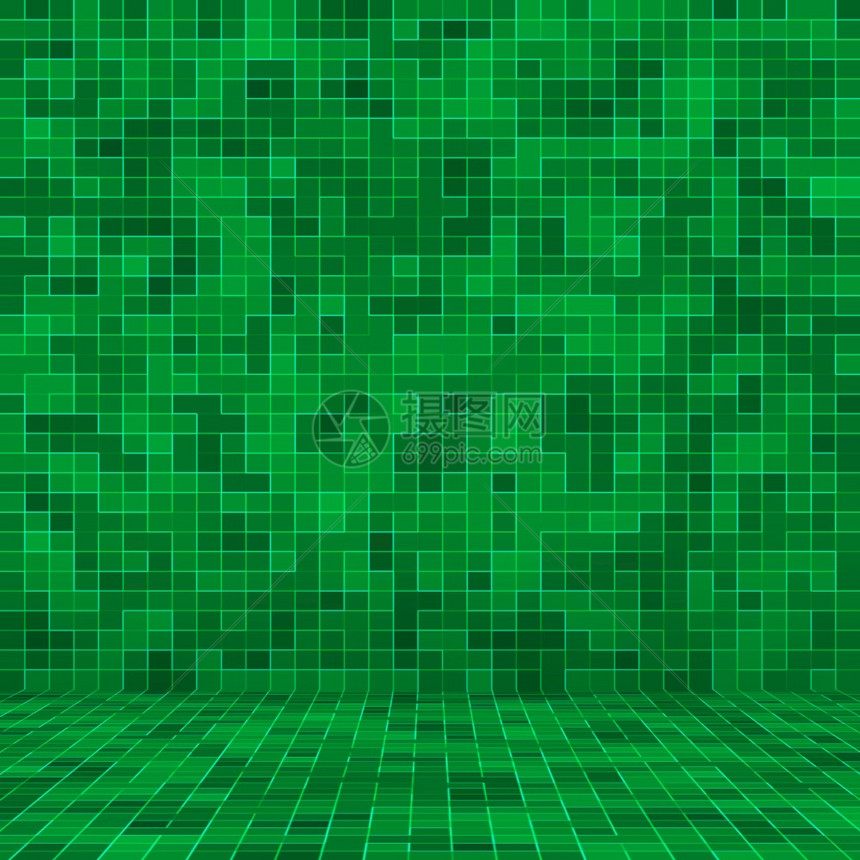 抽象绿色平方像素面的壁背景和纹理抽象绿色平面像素的壁背景和纹理图片