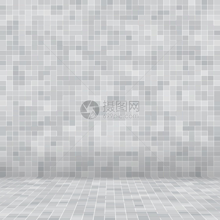 白色和灰瓷砖墙高分辨率纸或砖块无缝和纹理内部背景图片