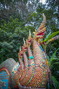泰国清迈素贴寺的龙像龙雕像素贴寺泰国清迈图片