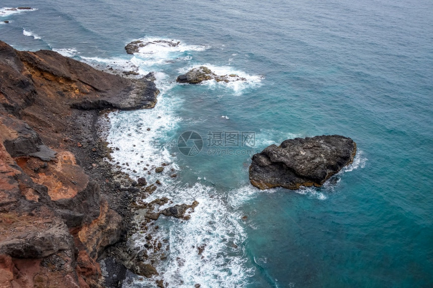 山地安太岛角渡非洲山地安太岛角渡南地安太岛的悬崖和海洋空中观察图片