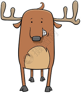 滑稽鹿野生动物品的漫画插图图片