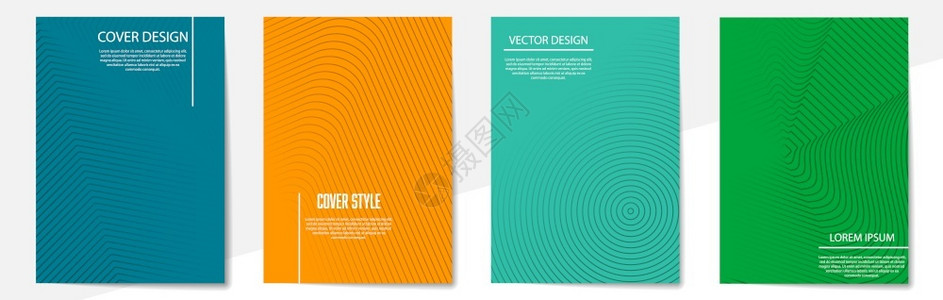 版面素材几何覆盖设计模板a4格式书籍杂志笔记本专辑小册子平板设计现代颜色的一套可编辑版面布局设计图片