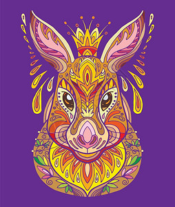 抽象装饰涂鸦兔子图片
