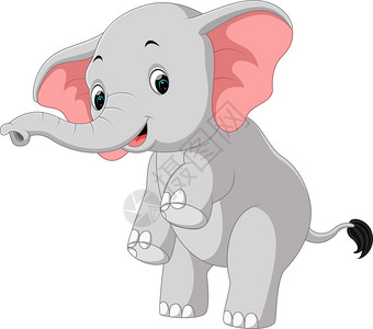 大象漫画灰色友善的高清图片
