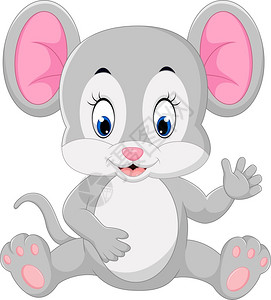 绞可爱的老鼠插画