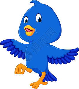 卡通可爱的蓝鸟高清图片