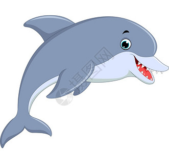 玩海豚可爱的海豚跳跃插画