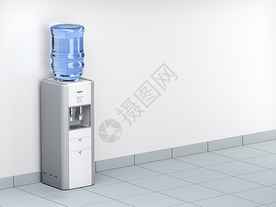 瓷砖水房间里有独立饮水机背景