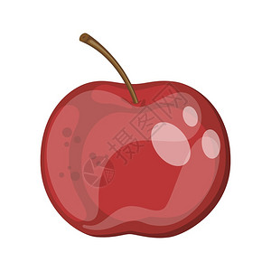 成熟的卡通红苹果矢量插图图片