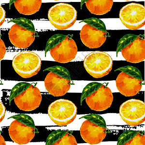 橘子水彩无缝图案与水彩画柑橘柠檬橙色无缝图案搭配水彩柑橘柠檬橘子柚子背景