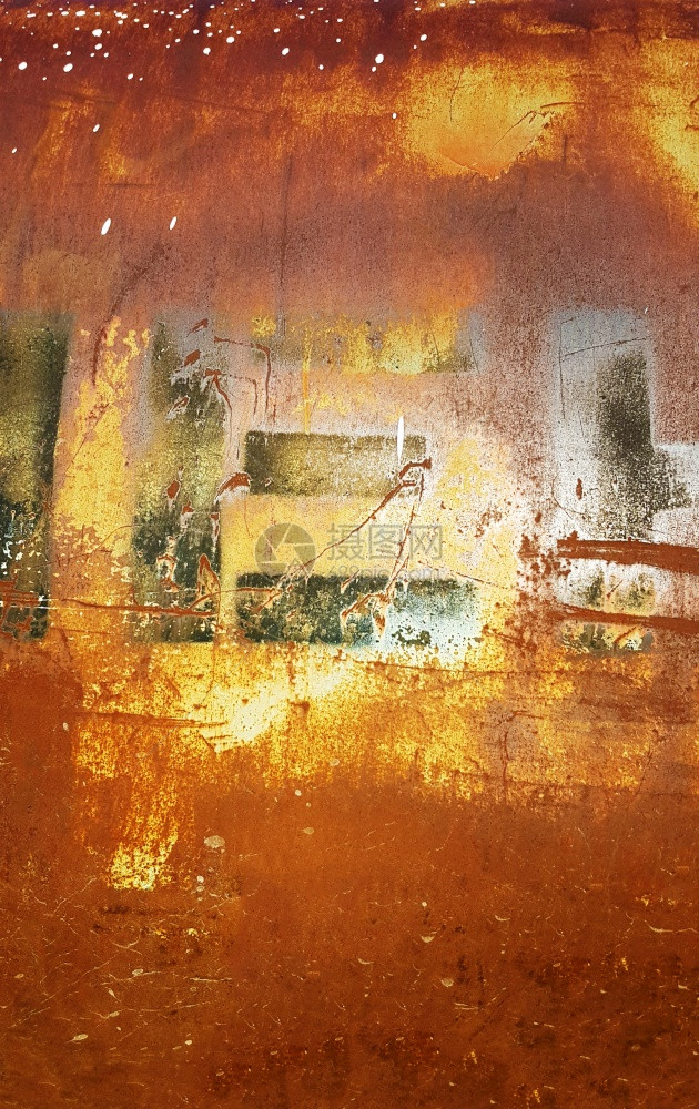 金属的生锈涂漆染色划痕和烧焦表面的抽象泥土背景图片
