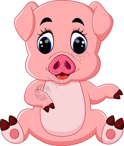 猪幼崽可爱的幼猪漫画插图插画