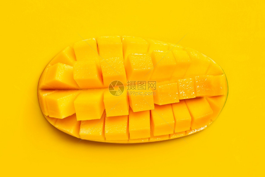 黄背景的芒果热带水图片