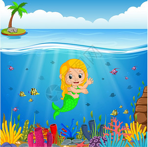 水下卡通美人鱼图片