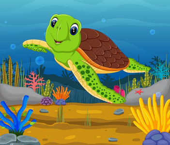 水下卡通海龟图片