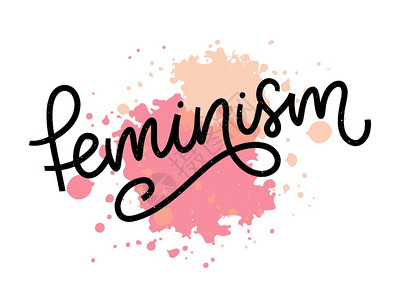 印刷设计女主义字母图形元素印刷字母设计女积极口号女激励口号女主义力量插图时装涂鸦风格的女主义字母背景图片
