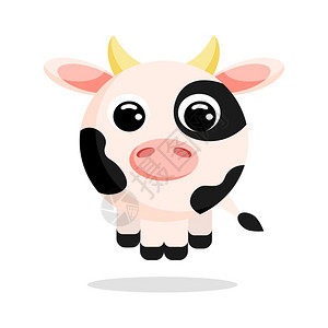 小奶牛扮演者可爱卡通小奶牛矢量设计插图插画