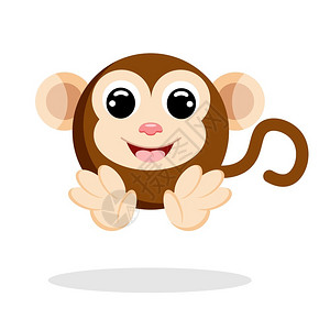 可爱卡通小猴子矢量设计插图中图片