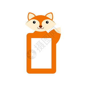 可爱彩色狐狸照片框背景图片