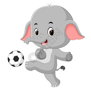 玩足球漫画的搞笑大象背景图片