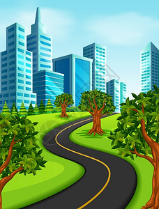 城市曲线城市道路插图插画