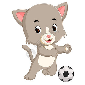猫球踢足球的猫设计图片