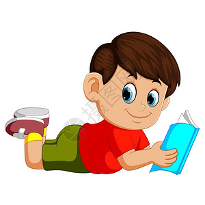 男孩阅读故事书图片
