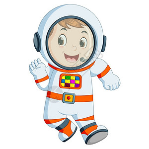 穿着宇航员服装的卡通男孩图片