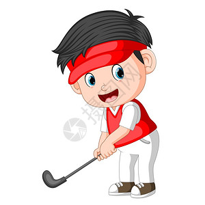 儿童高尔夫专业高尔夫图插画
