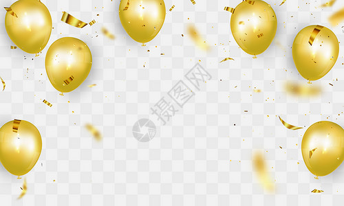 金气球素材盛开贺卡豪华背景
