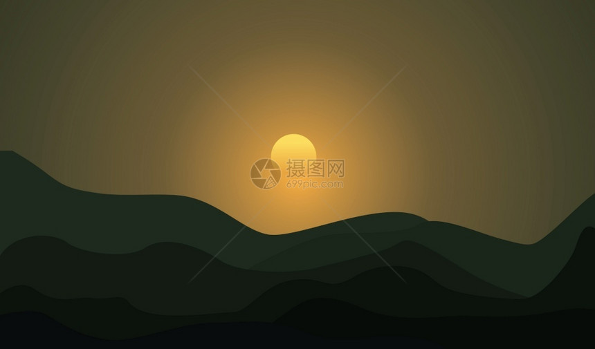 夜月满山地风景图片